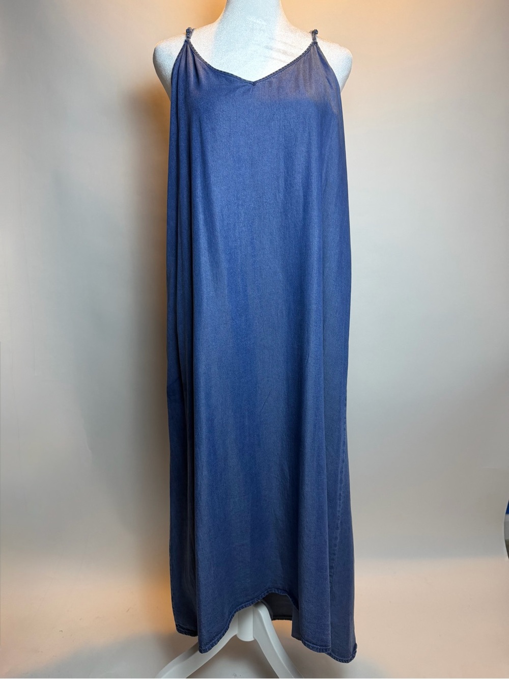 GAP Indigo Blue Maxi Slip Dress 100% Lyocell